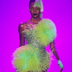 Afiya Bennett walks the runway during The Blonds Spring 2019 Collection Fashion Show in New York City on September 7th, 2018